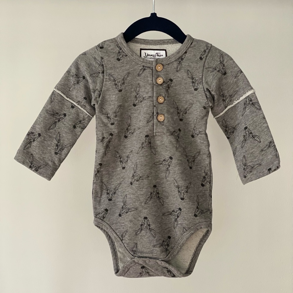 Young & Free Apparel Deer Print Onesie